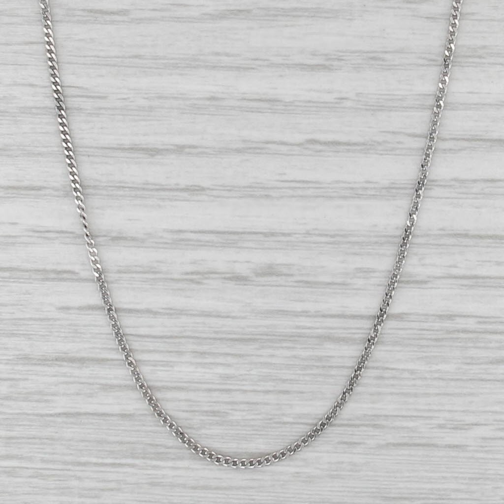 14.5″ Curb Chain Necklace 18k White Gold 1.4mm