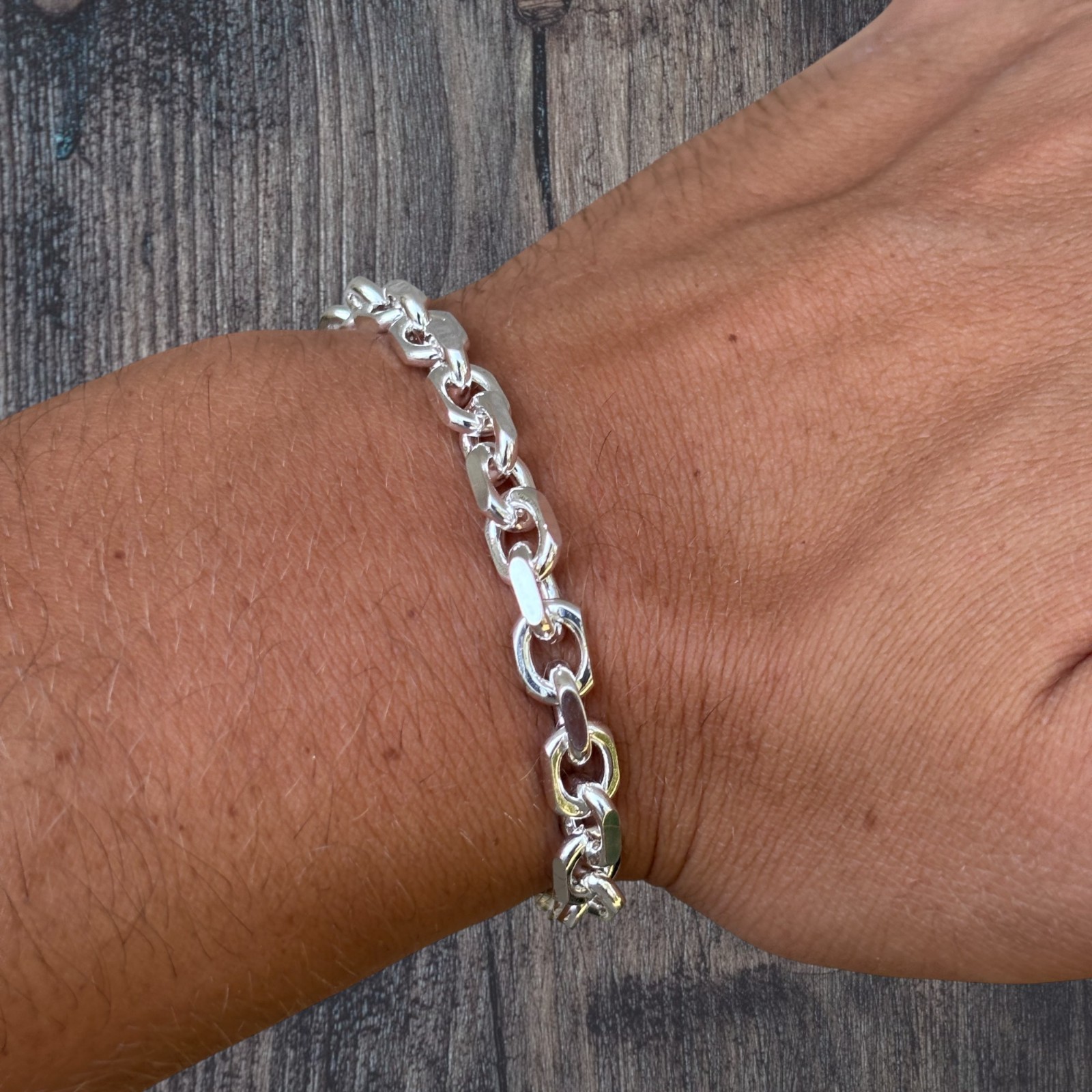 6mm Anchor Cable Bracelet – Real Solid 925 Sterling Silver Or 14k Gold Vermeil