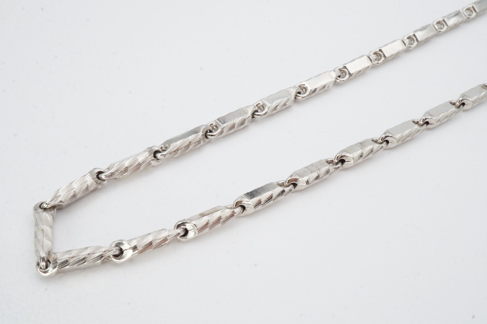 Sterling Silver 925 Bar Link Necklace 30″ 3.7mm
