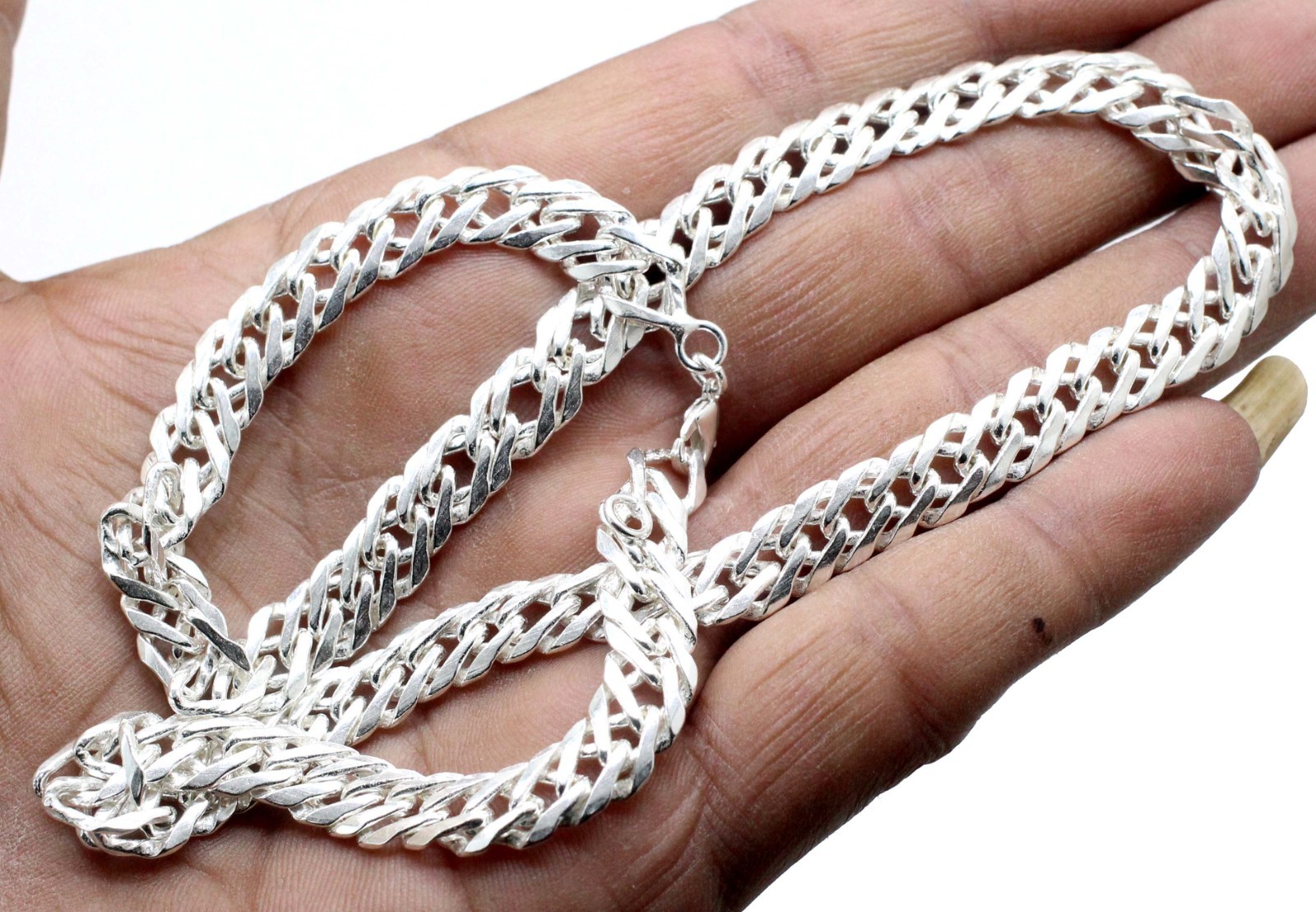 925 Sterling Silver Double Curb Chain Necklace 925 Silver Chain UNISEX