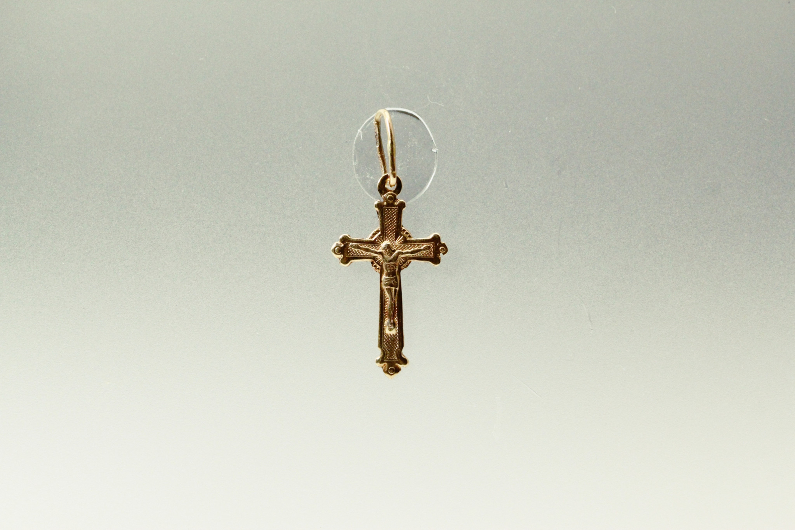 Russian Crucifix 585 14K Yellow Gold 0.6 grams (PEN9799)