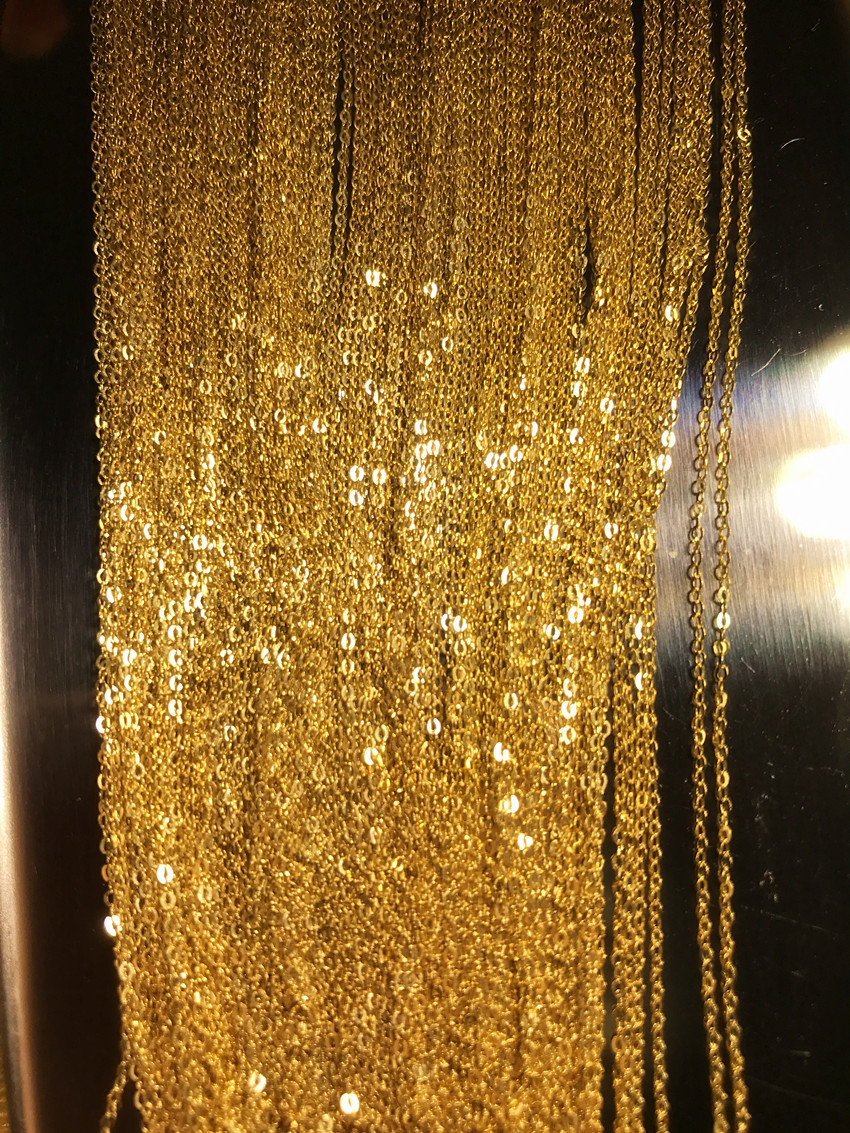 Real 18K SOLID YELLOW GOLD NECKLACE O-shaped chain Clavicular chain
