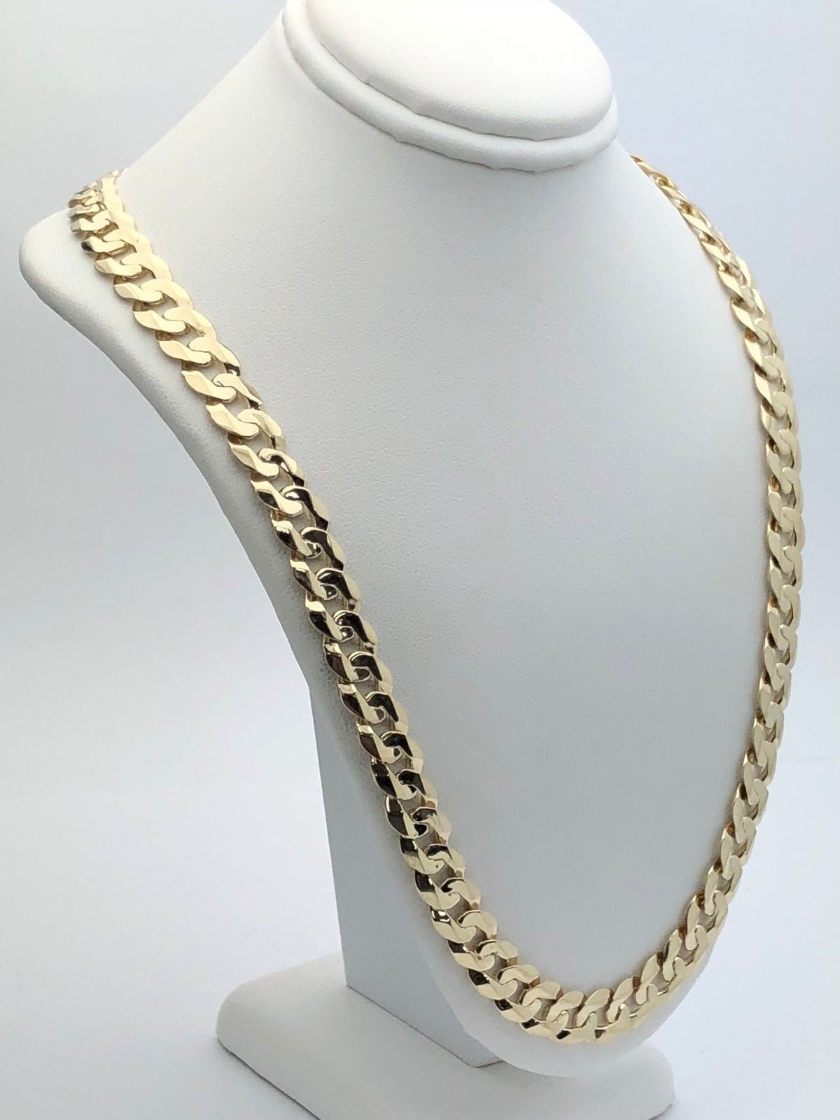 14k Yellow Gold Solid Curb Cuban Link Chain Necklace 20″ 9mm 42.4 grams