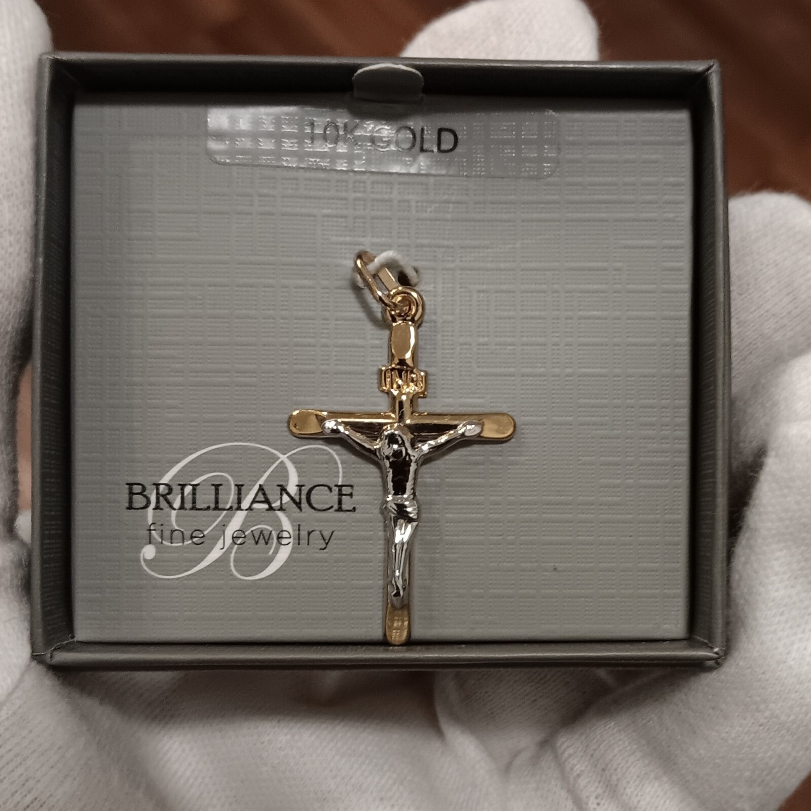 10k Gold Necklace Pendant Crucifix Cross Yellow White Gold New solid real 10kt