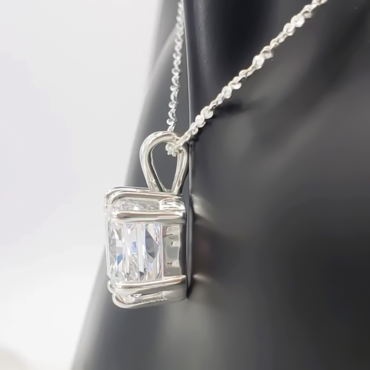 5.65 Ct Princess Cut Diamond Pendant 925 Silver Holiday Jewelry Gift