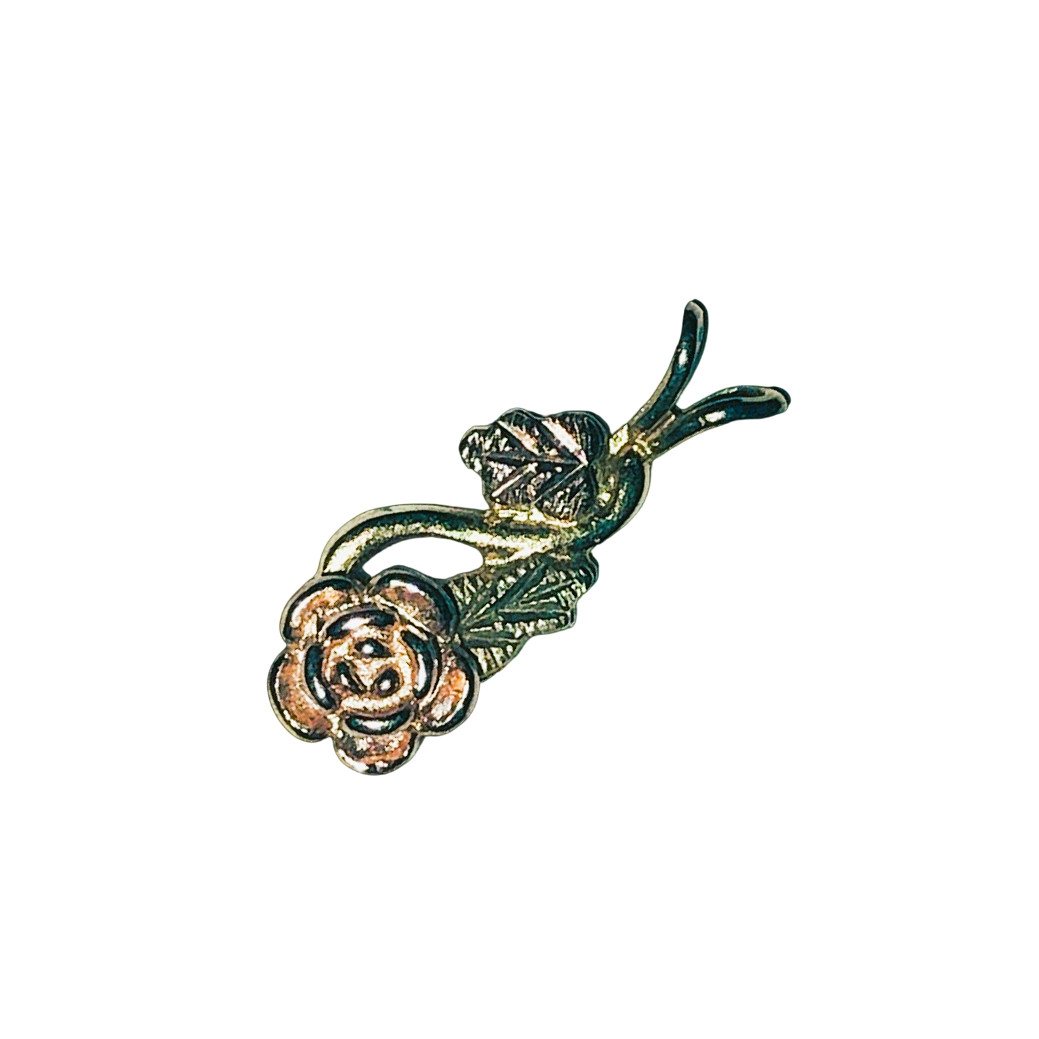 Landstrom 10k Multi-Tone Black Hills Gold Rose Flower Pendant Charm Dainty Nice