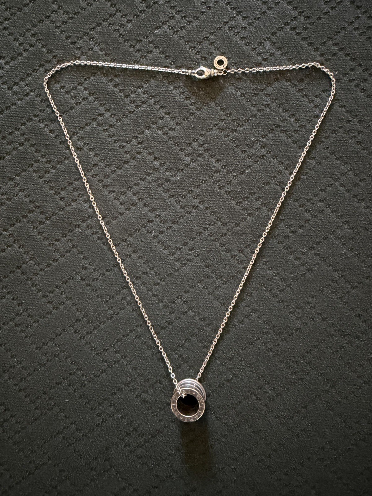 BVLGARI 17” 18K White Gold B.zero1 Pendant Necklace 11.3grams