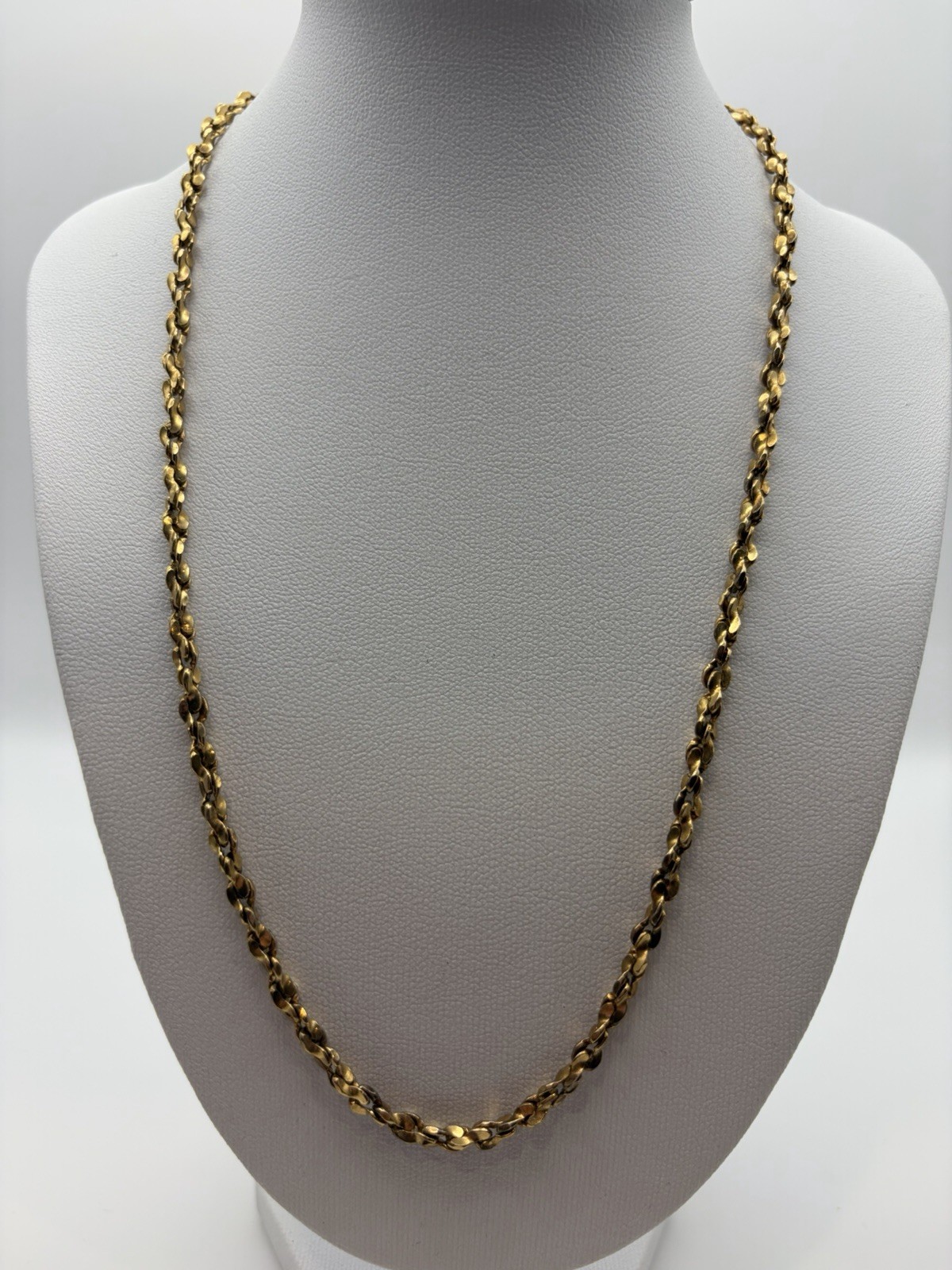 12 K Gold Gold Thick Twist Chain Necklace 17.5 Inch 12.9g