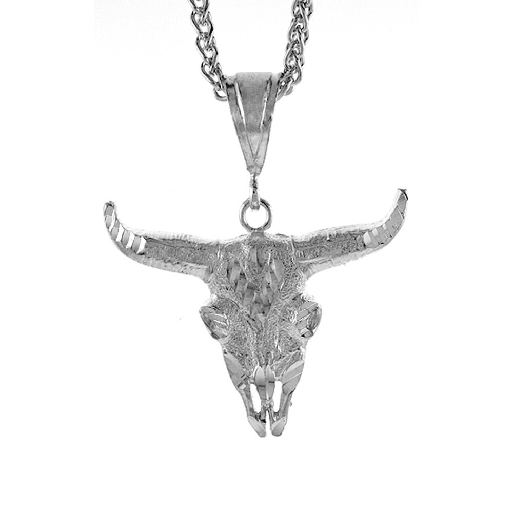 925 Sterling Silver Large Ram Head Pendant Diamond Cut 1 1/2 (38mm) Inch