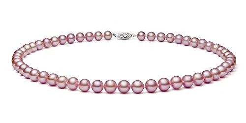 6.5-7mm Pink Freshwater Pearl Necklace AA+ 17″ with a Sterling Silver Clasp