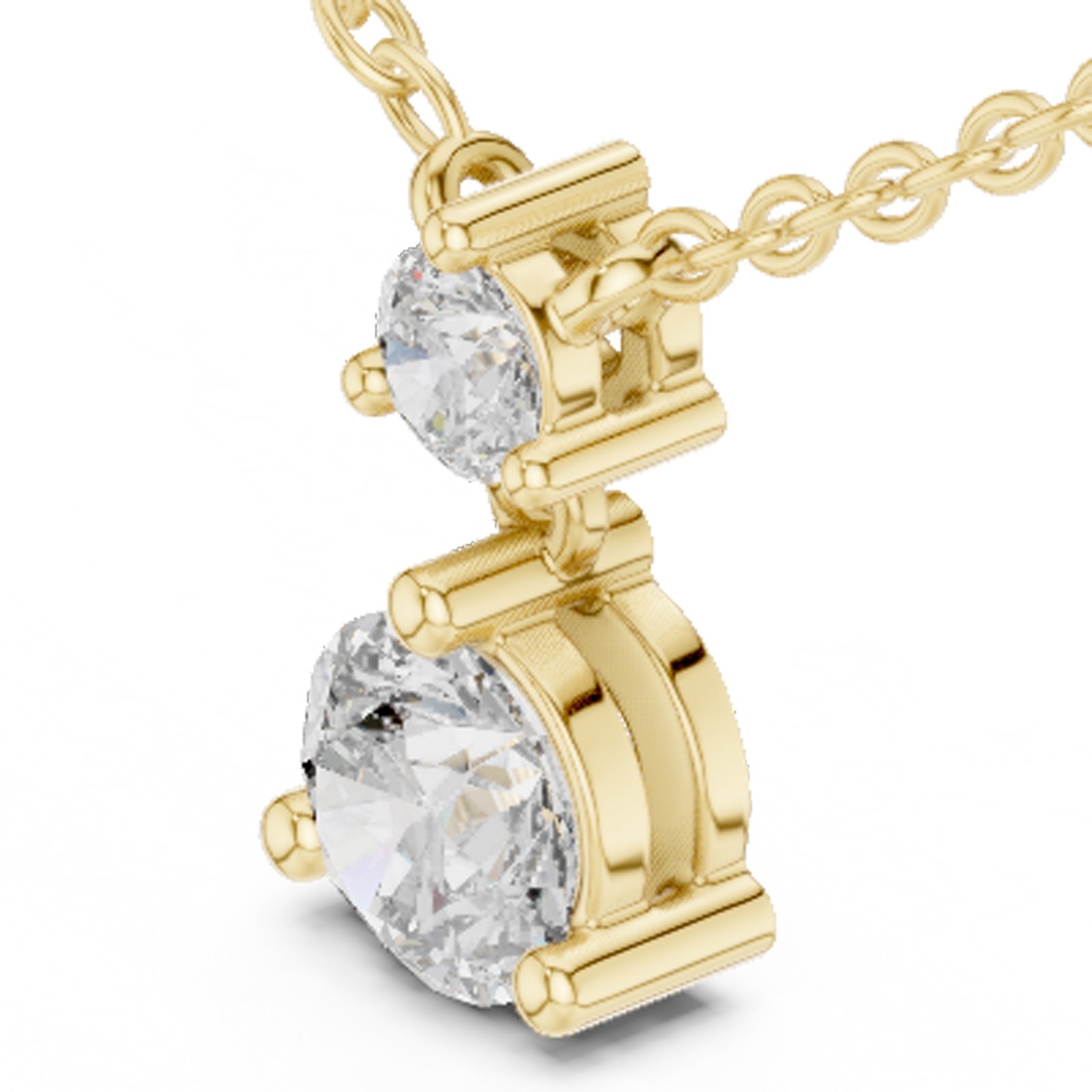 Round Certified Lab Grown Diamond Elegant Cocktail Party Pendant 14K Gold Over