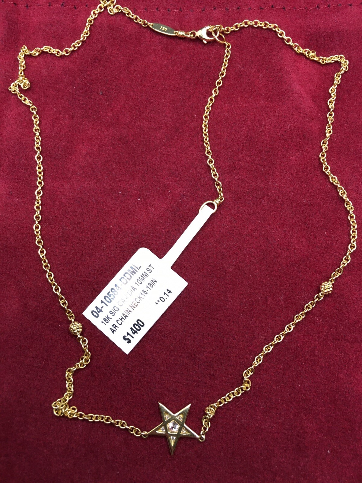 LAGOS Signature Caviar 18K Gold and Diamond Star Chain Necklace
