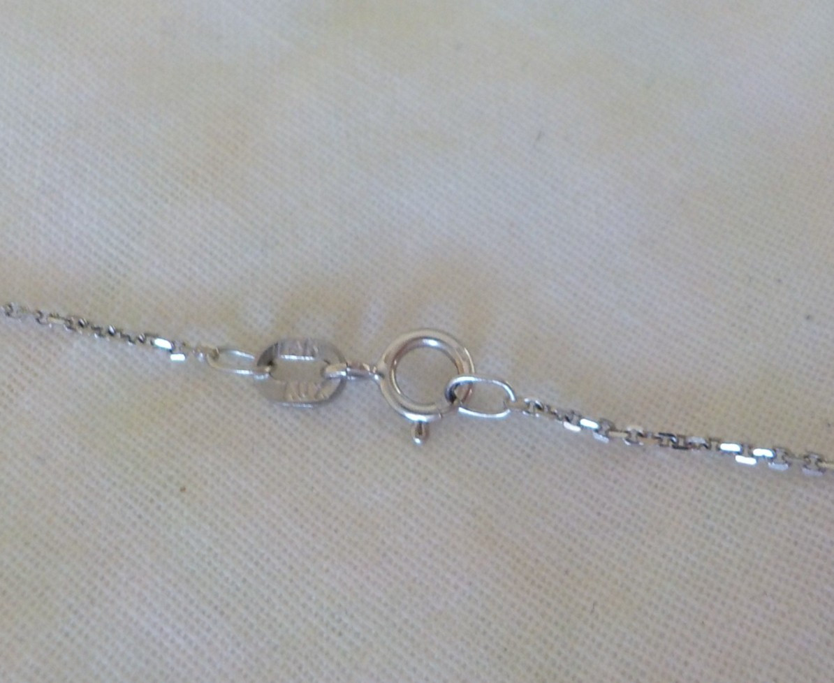14K White Gold Teardrop Cluster Diamond Necklace – 3.57 gms, 16 in, 0.26 ctw
