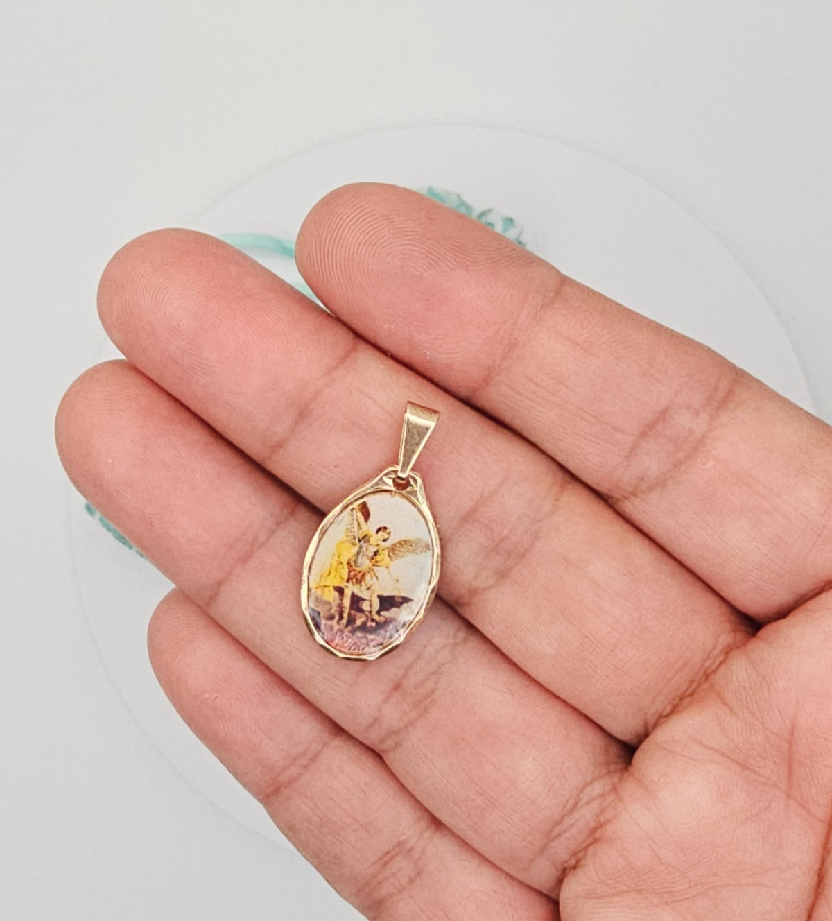 Pendant Gold Filled Saint Michael 18k – San Miguel Arcangel 14mm x 18mm