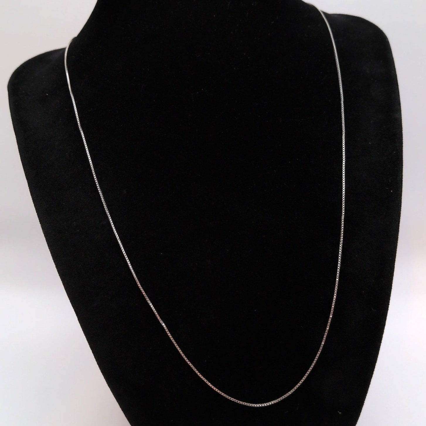 Sterling Silver 925 Italy Minimalist Long Box Chain Necklace 21in 0.7mm 1.61g