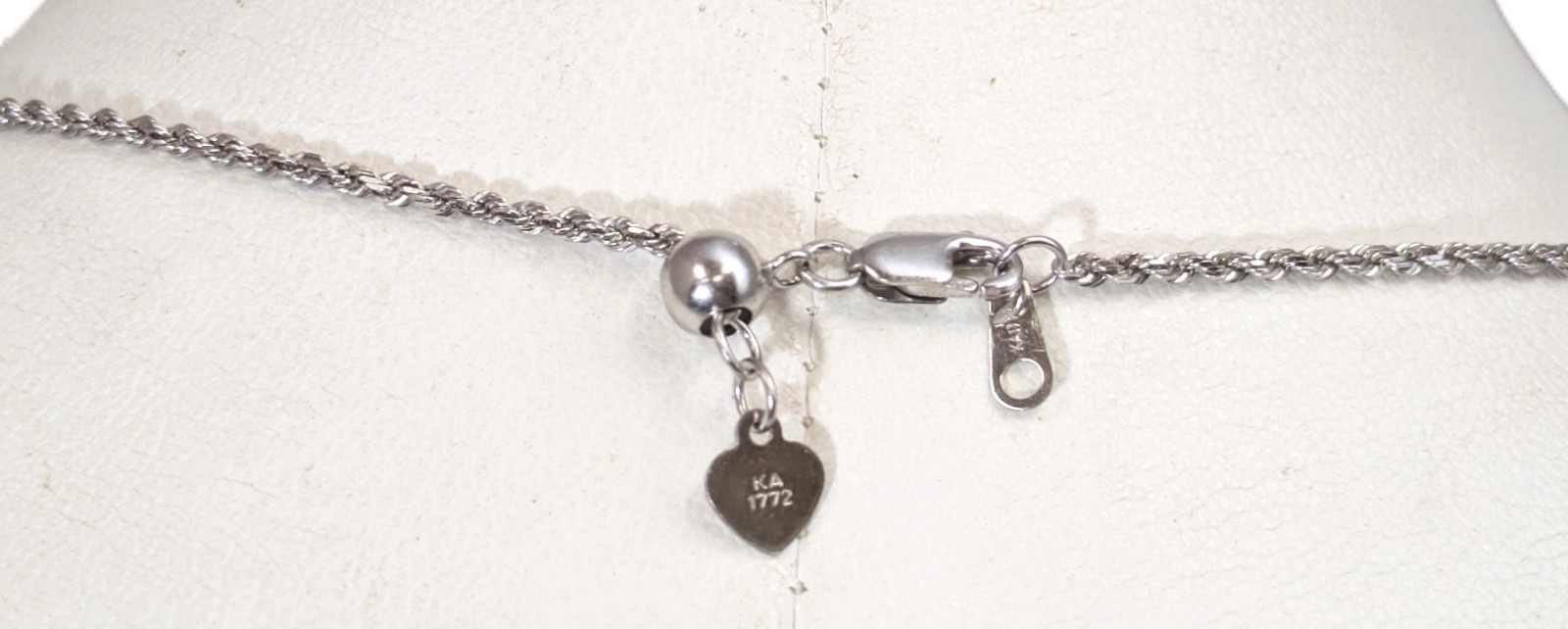 14K Solid White Gold Chain, 19-1/2” Long
