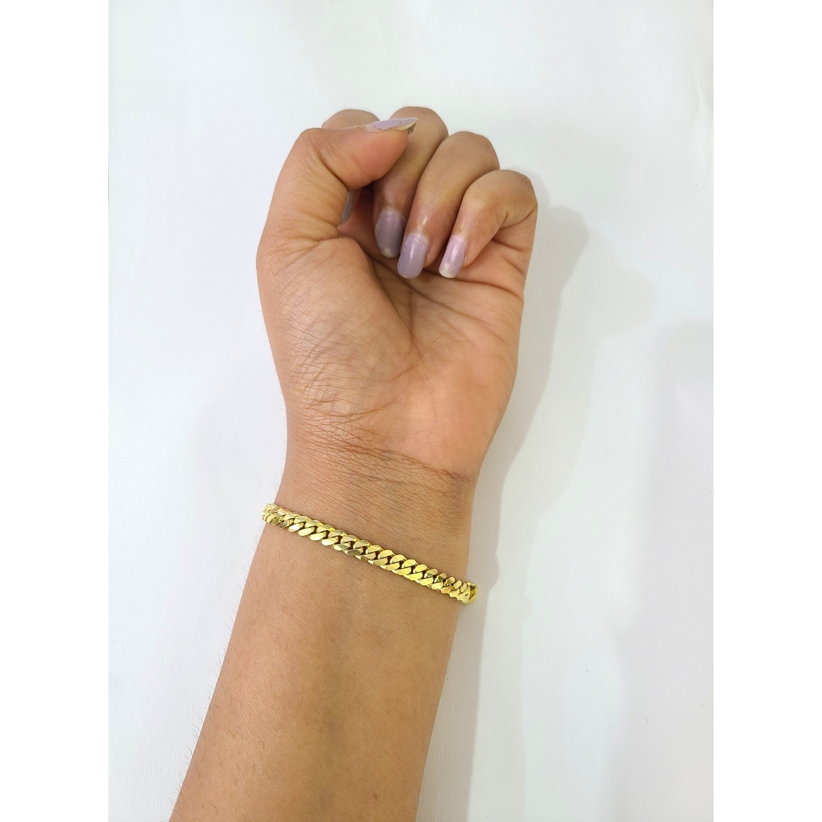 10k Real Solid Gold Miami Cuban Bracelet 5mm Link 7″ inch Women Men