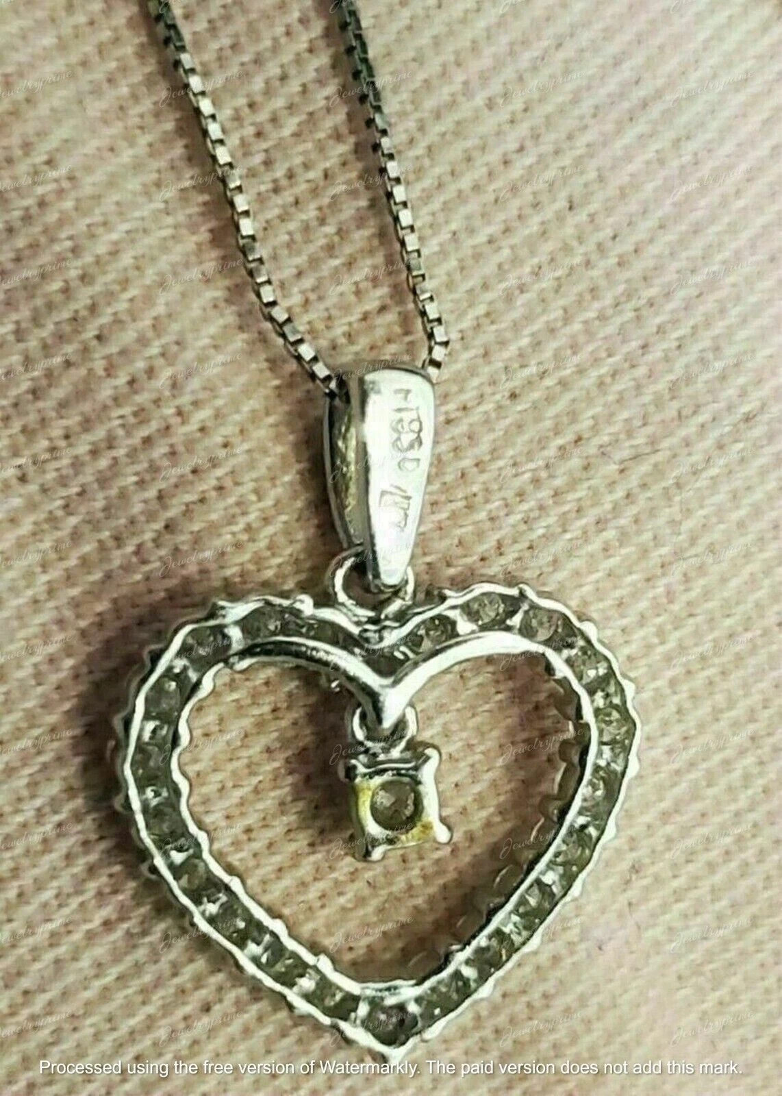 2Ct Round Cut Lab Created Diamond Heart Shape Pendant 14K White Gold Finish