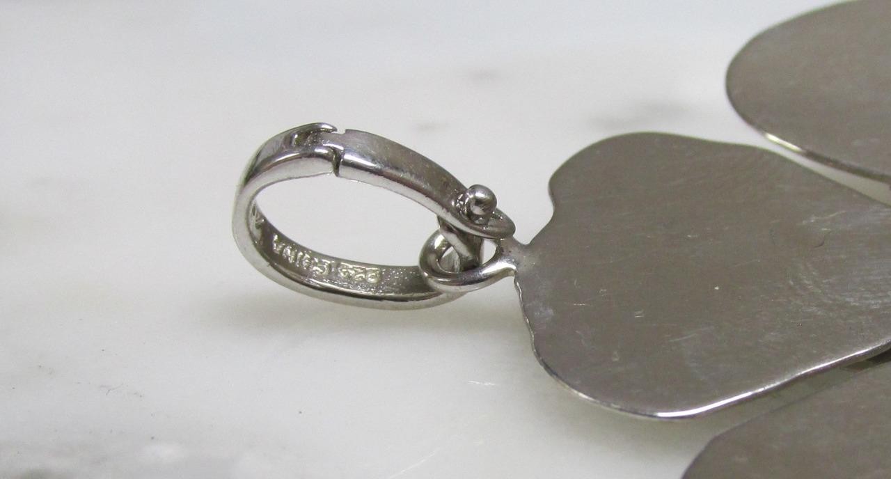 Ail Aluma Hammered Sterling Silver Flower Pendant w/ Unknown Stone 13g ~ 11-A626