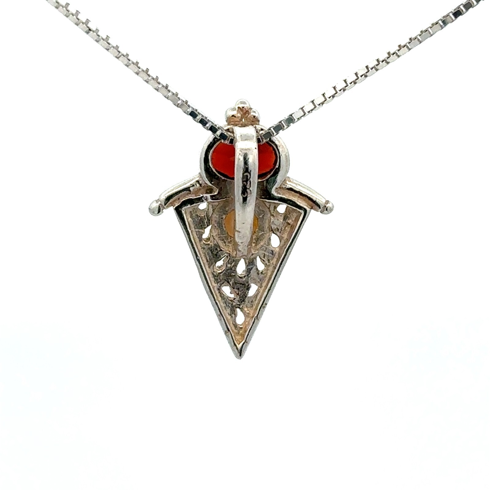 Sterling Silver Garnet And Freshwater Pearl Pendant (5/8 x 7/8 Inch)