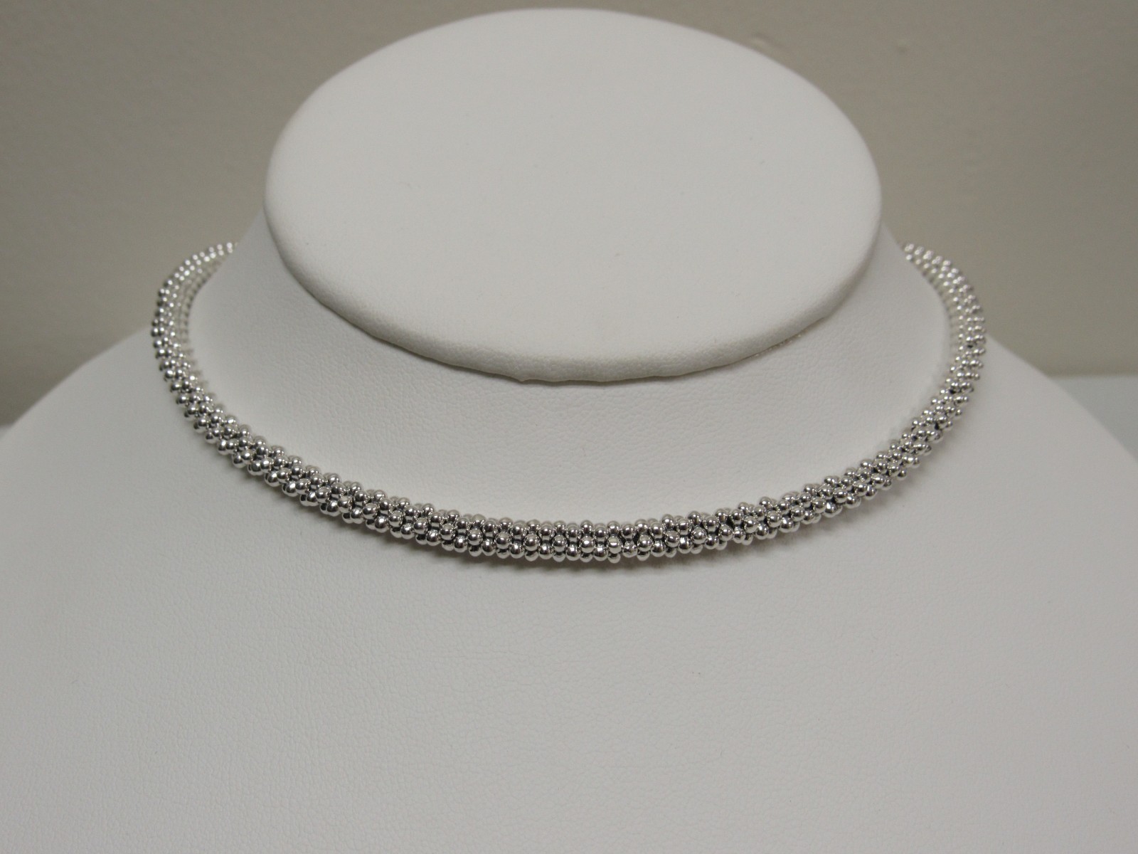 Designer LAGOS Sterling Silver 5mm Signature Caviar Beaded Necklace