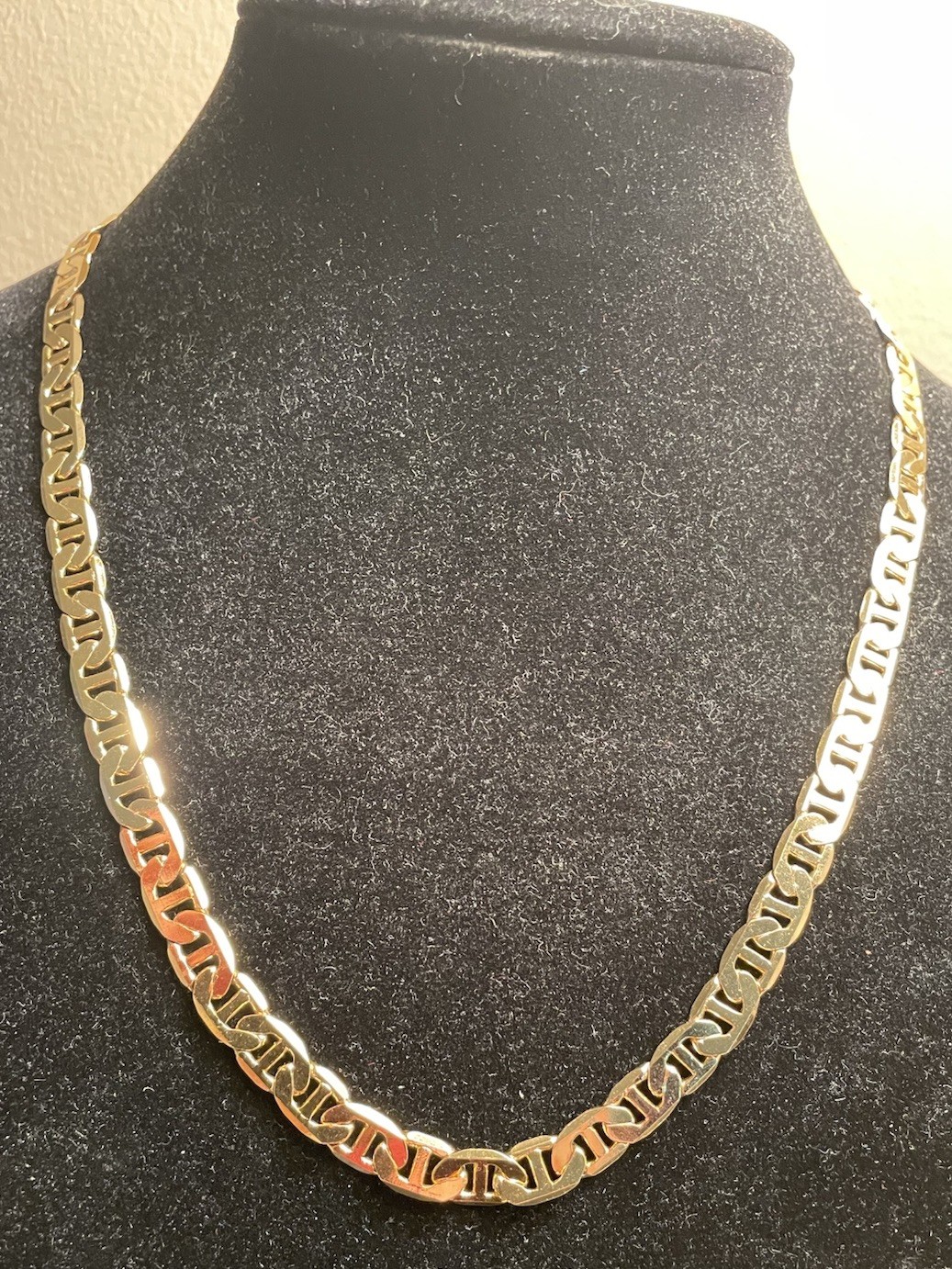 14K Gold Filled Heavy Wide Mariner Link Necklace 22″ 40.2g Stamped 14KGF