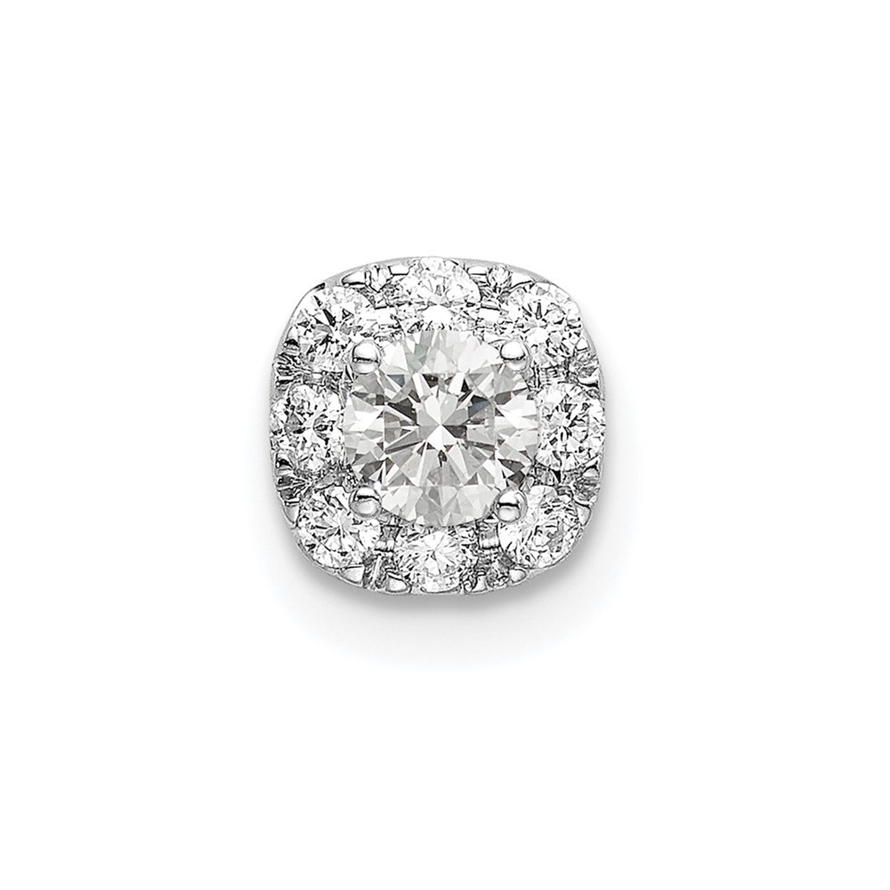 14k White Gold 1/3 Ct Cushion Lab Grown Diamond VS/SI+ G+ Fancy Halo Pendant