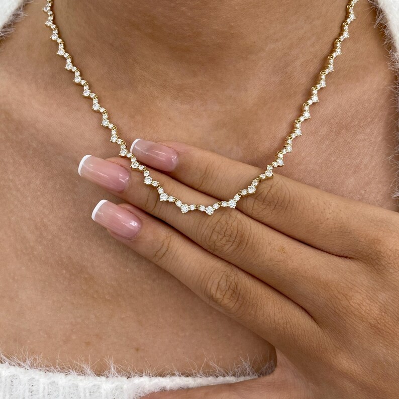 UGL Certified Necklace For New Year ! Round Natural Diamond In 14k Yellow Gold