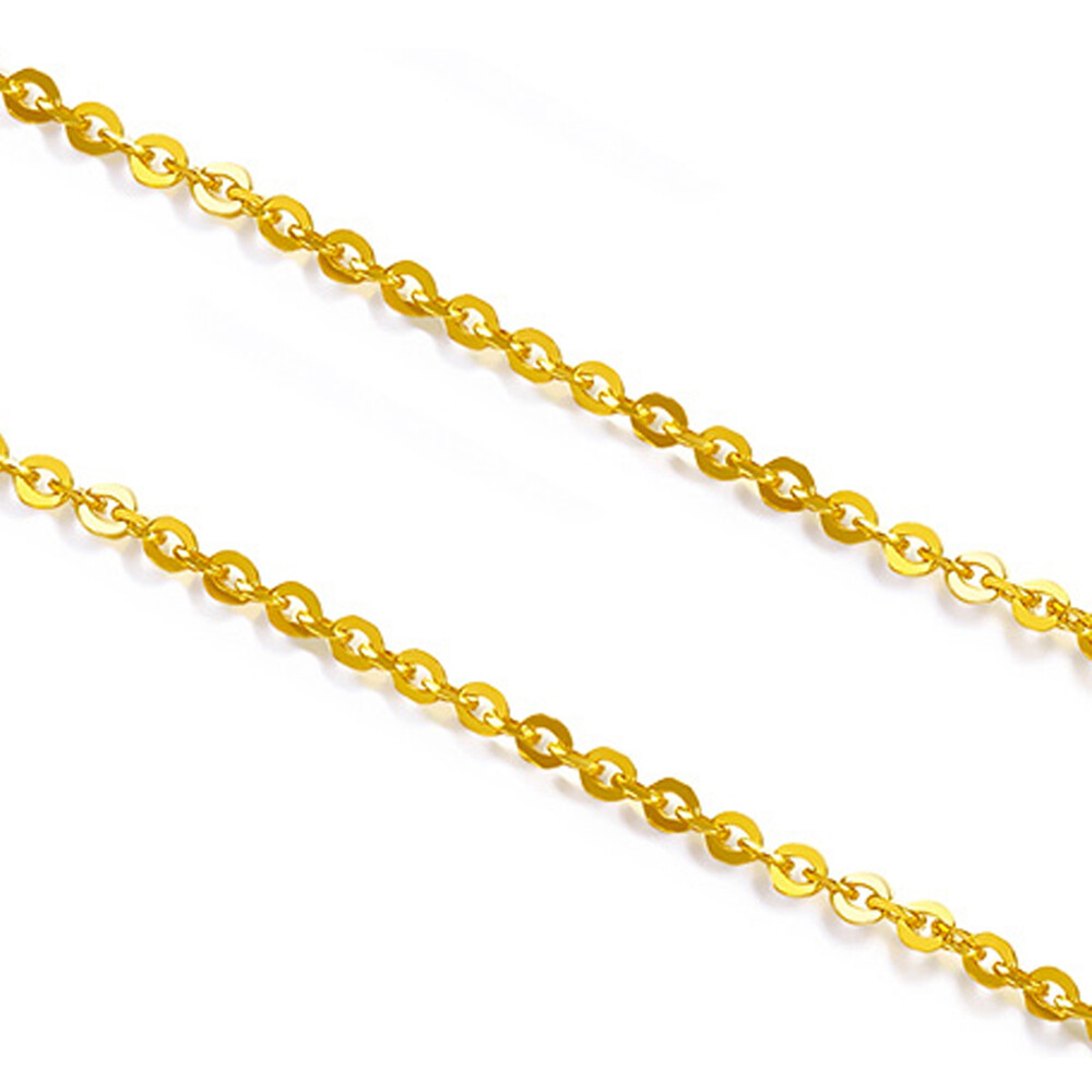 100% Pure 18K Yellow Gold Necklace for Women 18ct Solid Gold ROLO Chain 40/45cm
