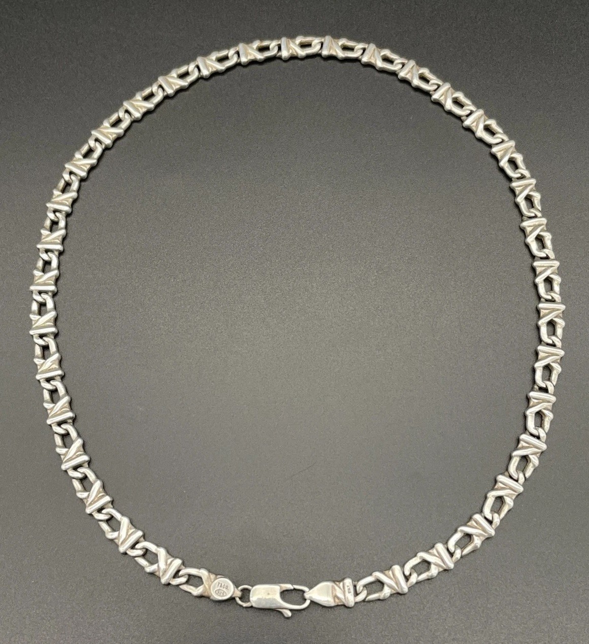 Unusual Tiffany Sterling Silver Chain Link Necklace 16.25”
