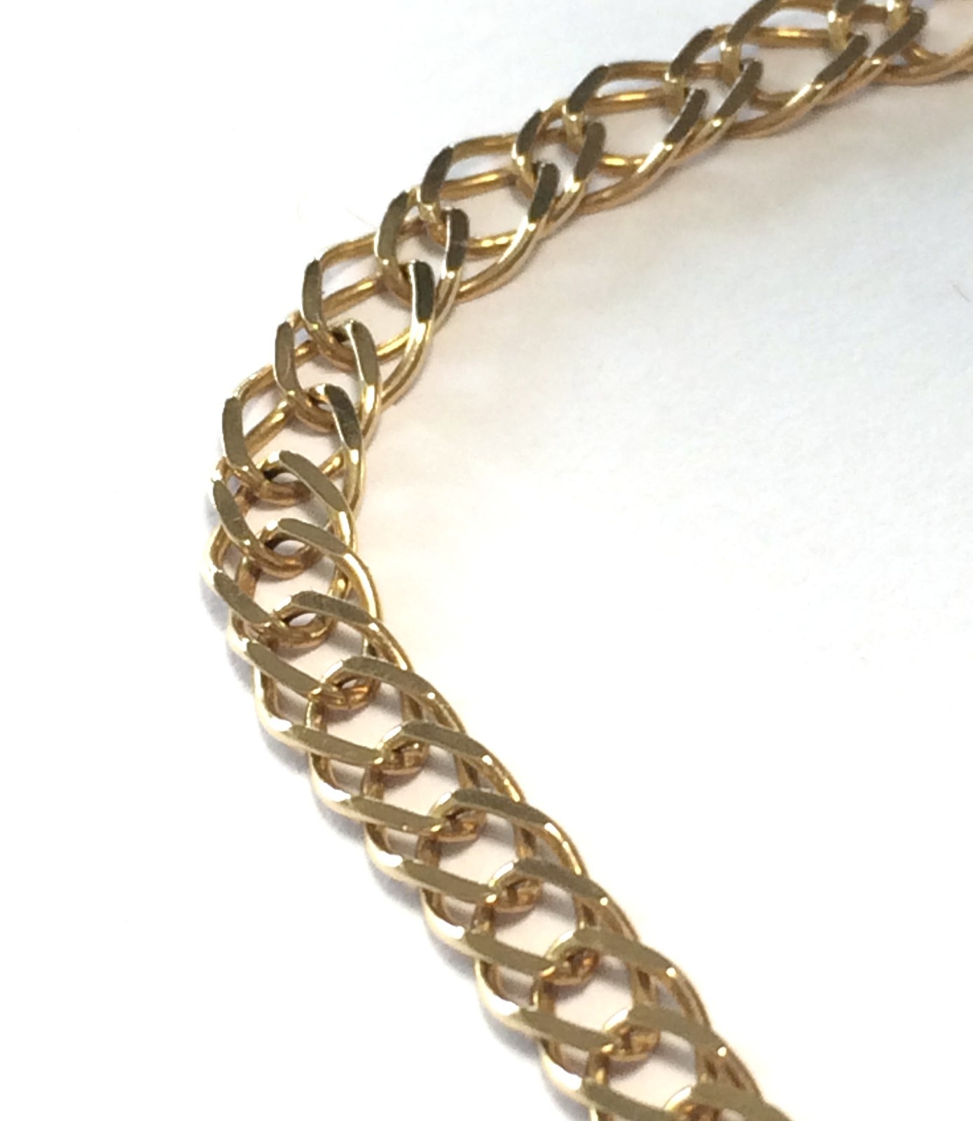 9ct Solid Gold Double Curb Chain 20″ & 7″ Bracelet. Italy. Width 5mm/Wgt 10.17gm