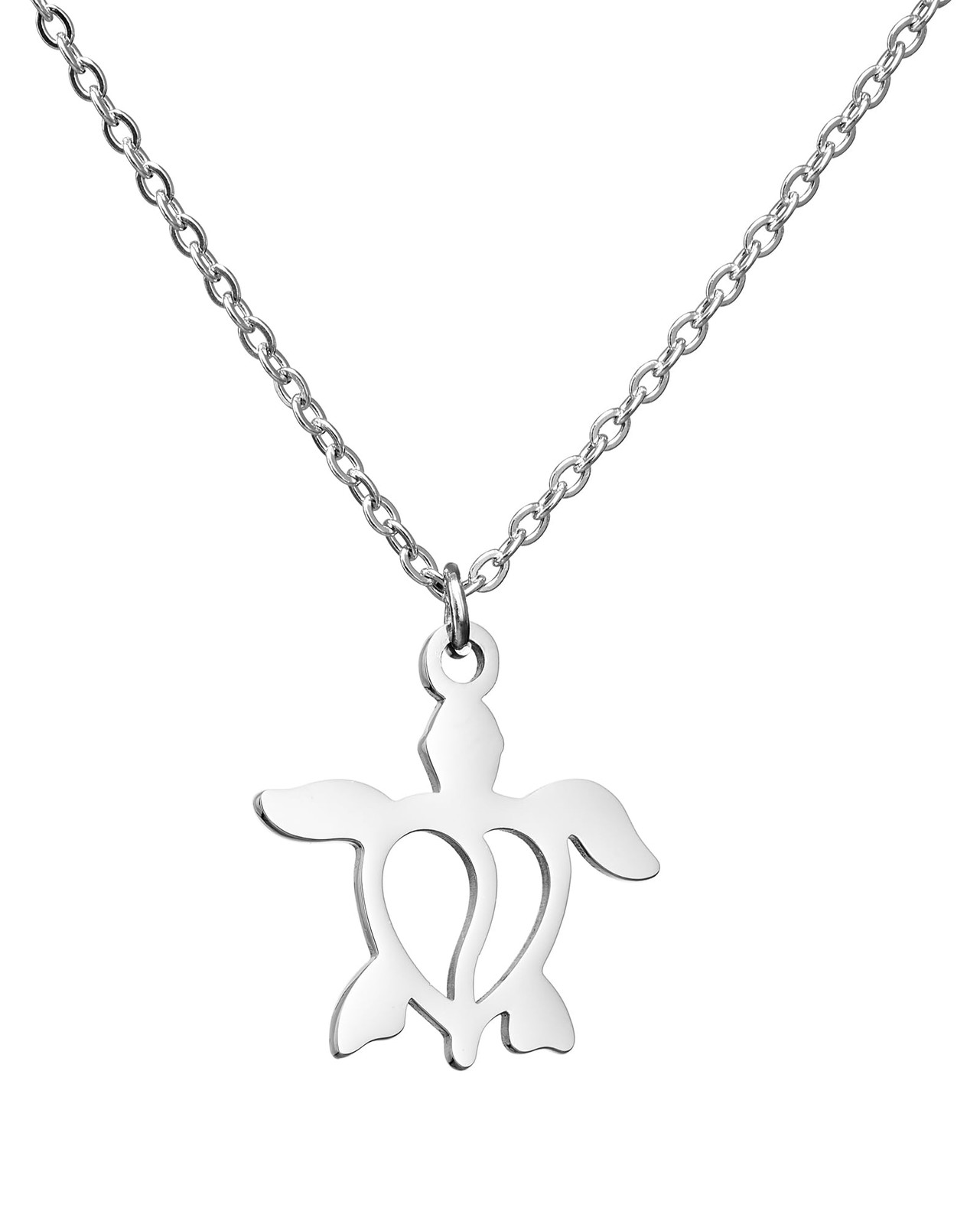 18+2 Inch Stainless Steel Turtle Charm Chain Necklace Pendant Personalized torto