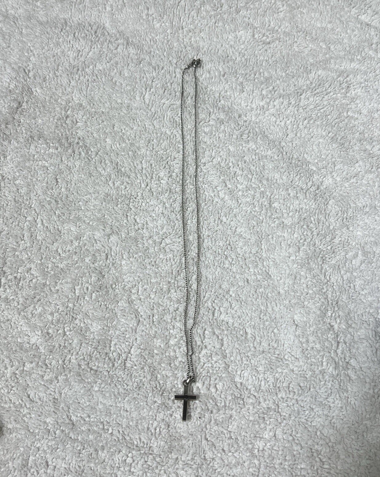 Vintage Forstner Sterling Silver Cross 8” Necklace Preowned New In Box