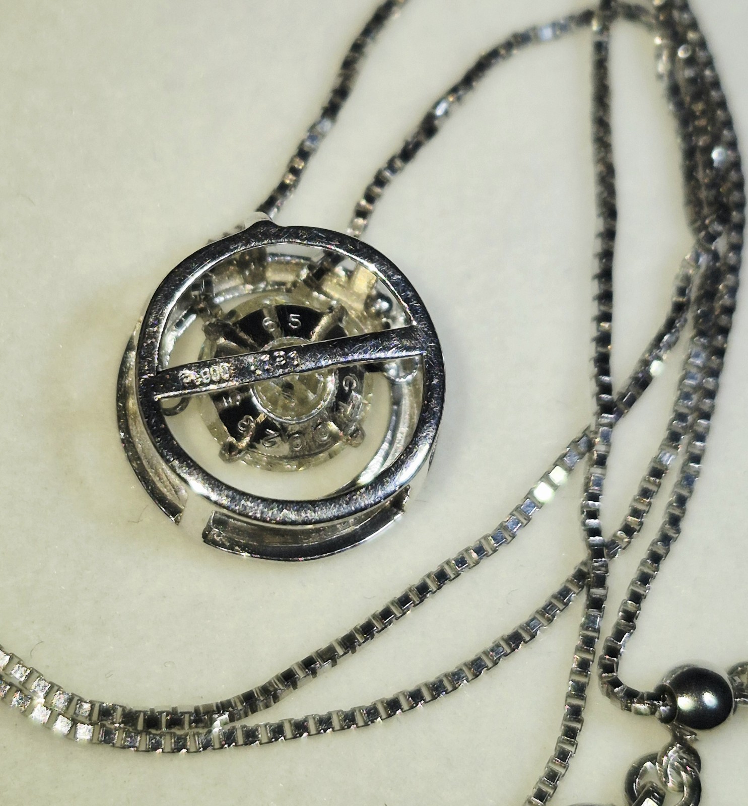 AMAZING HUGE PLATINUM COLORLESS EARTH MINED 1.19ct DIAMOND MOTION NECKLACE $9600