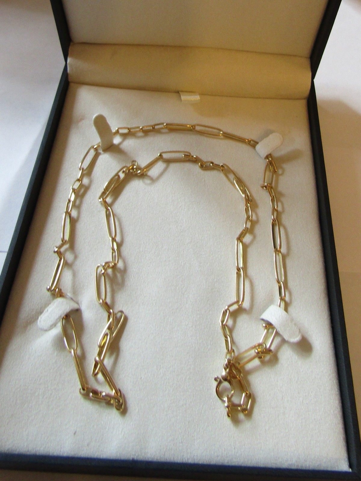 18K Solid Italian Yellow gold Chain cable Necklace 34″ Blue Nile $11,050. Retail