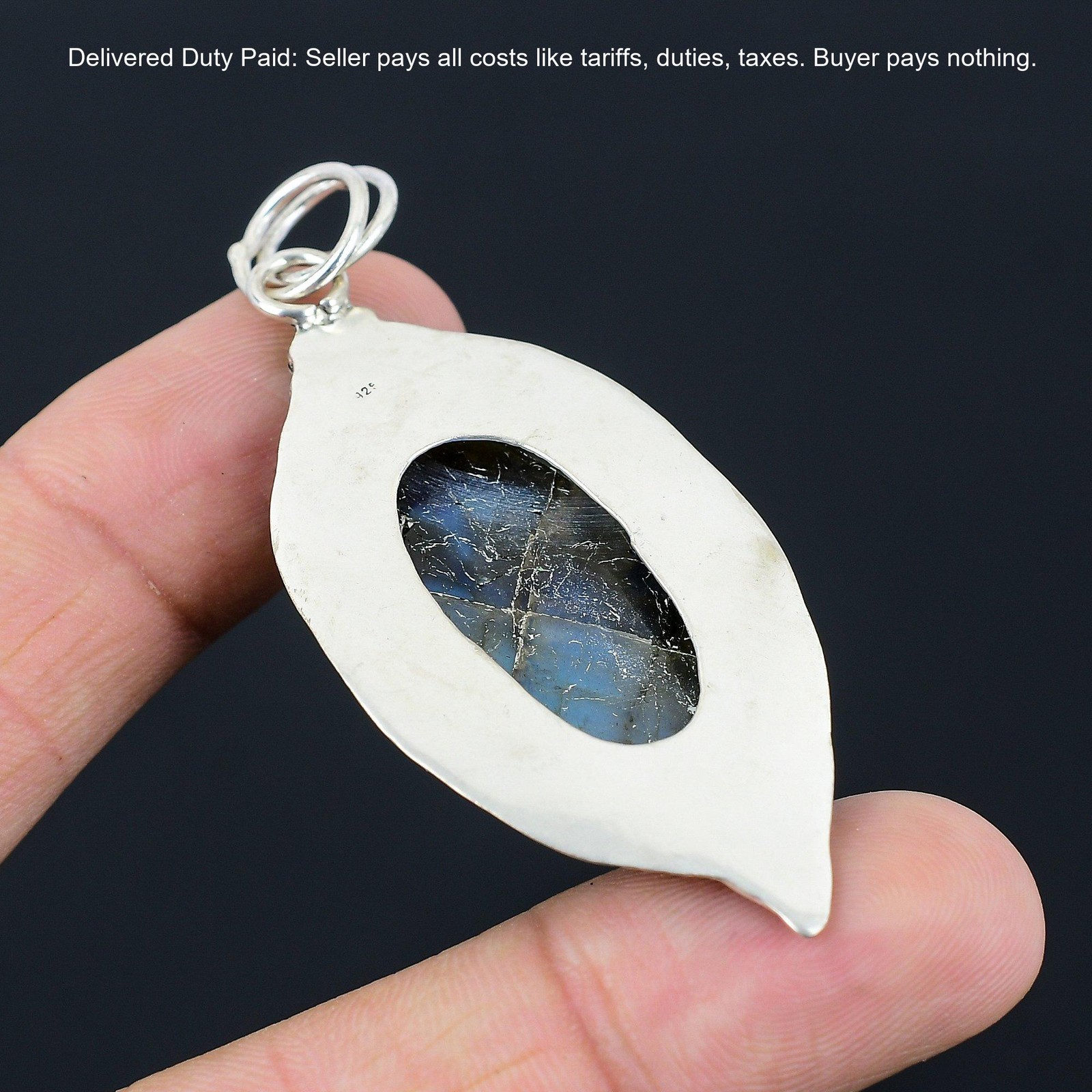925 Silver Oval Labradorite Gemstone Handcrafted Trendy Boho New Pendant Jewelry
