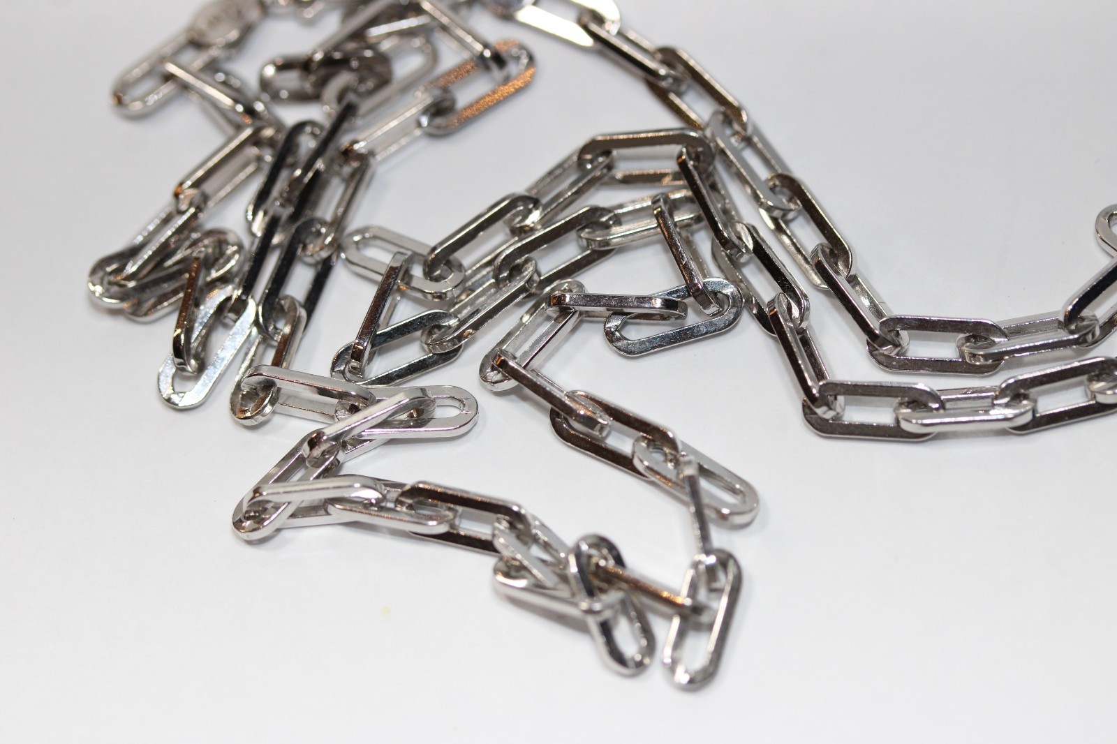 925 Solid Sterling Silver Paperclip Rolo Chain Necklace For Women 3.5mm #0028