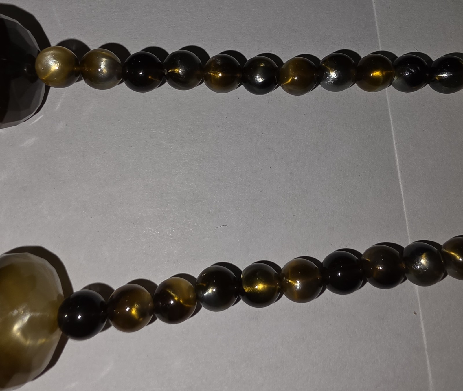 Tiger’s Eye Gemstone Round Beaded Necklace 30 inches FREE SHIPPING