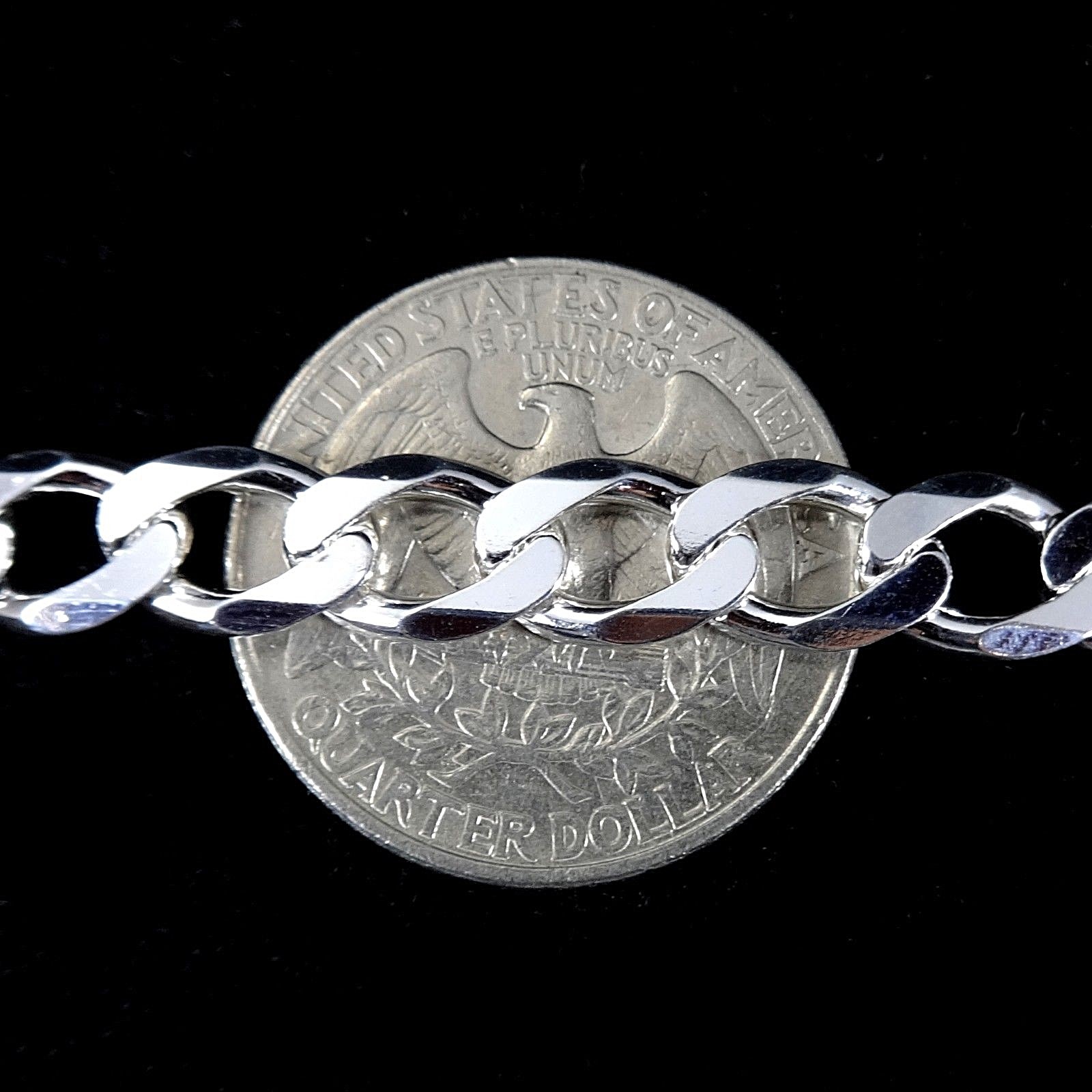 7MM Solid 925 Sterling Silver Italian CUBAN CURB Men’s Chain Made in Italy