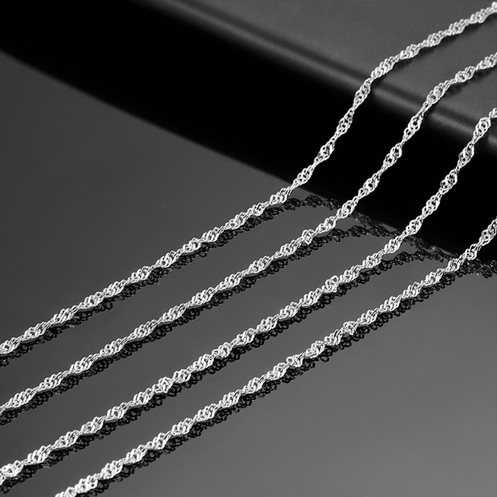 Solid 14k Gold Singapore rope chain Necklace Made in Italy All lengths