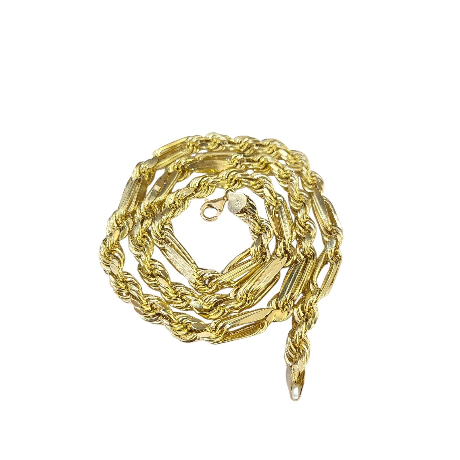 10K Yellow Gold Milano Rope Chain 8mm 24″ Diamond Cut Real Thick Mens