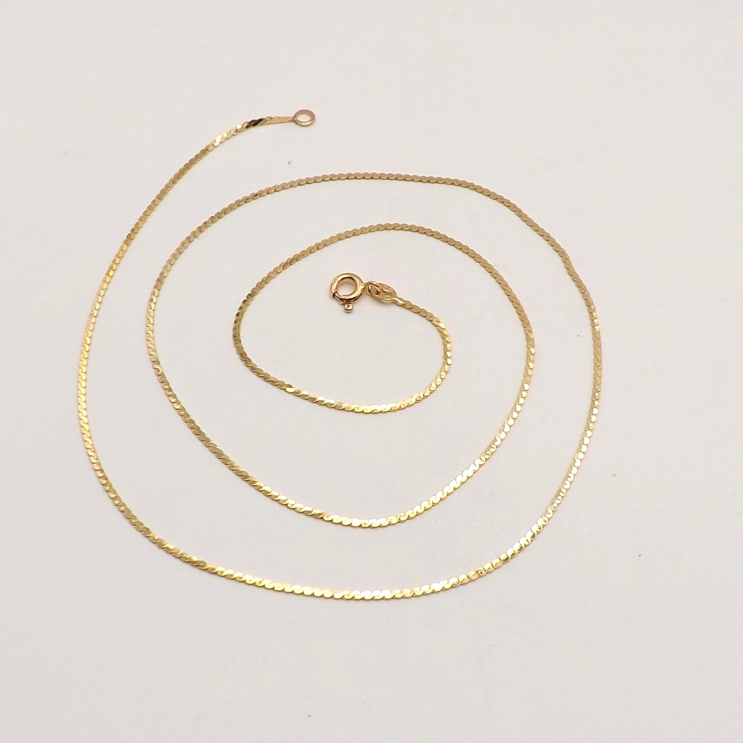 Solid 14k Gold Serpentine S Link Pendant Chain Necklace 20in