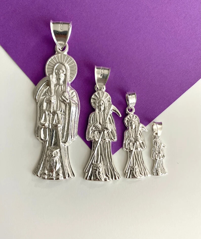 925 Silver Grim Reaper Pendant /Dije Plata Santa Muerte – ESP22