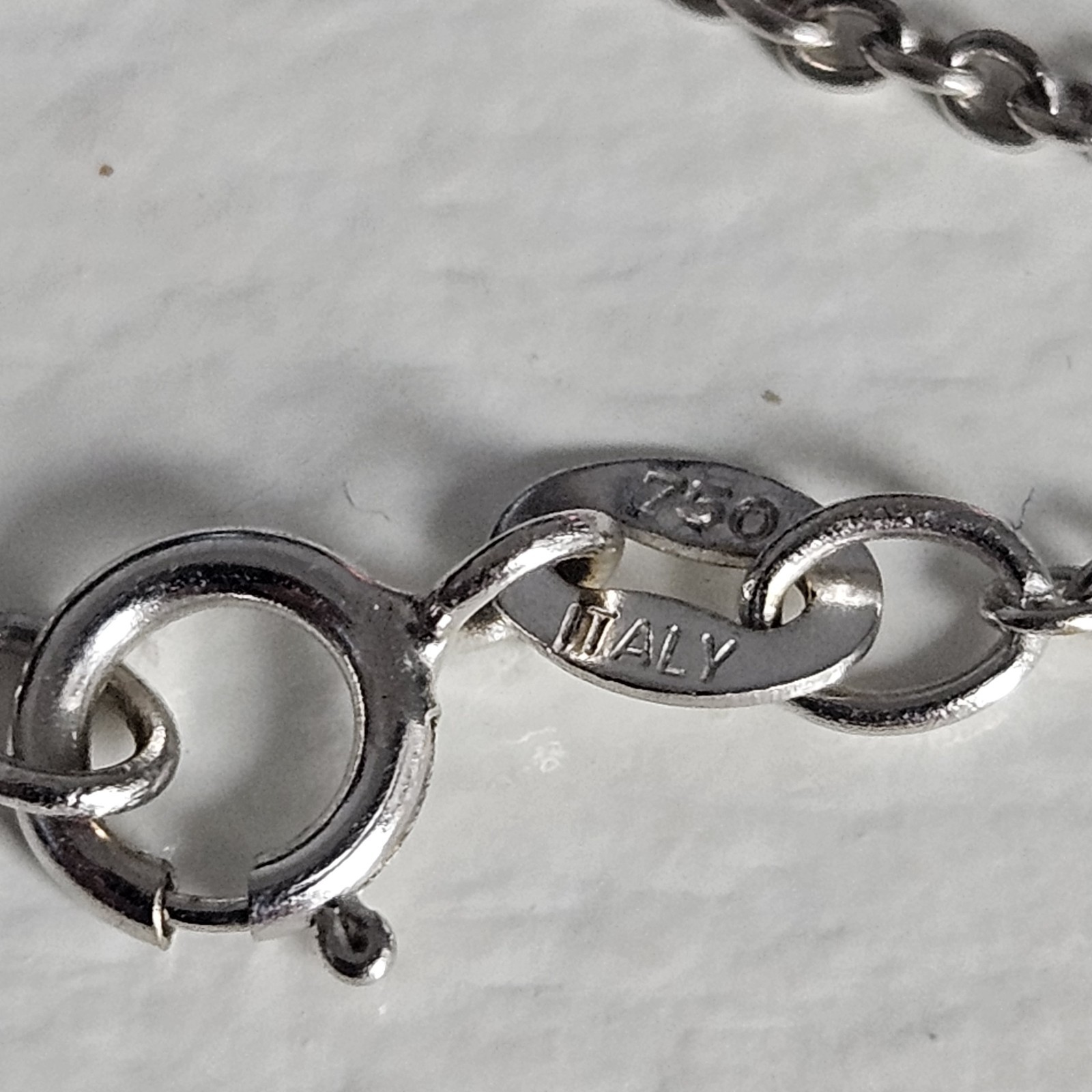 18k Solid White Gold 750 Cable Chain Necklace 16″ Light Weight 2 Grams
