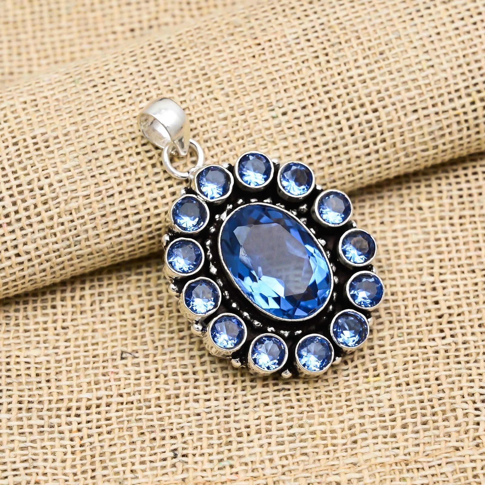 Wonderful Tanzanite Gemstone Handmade 925 Silver Jewelry Pendant