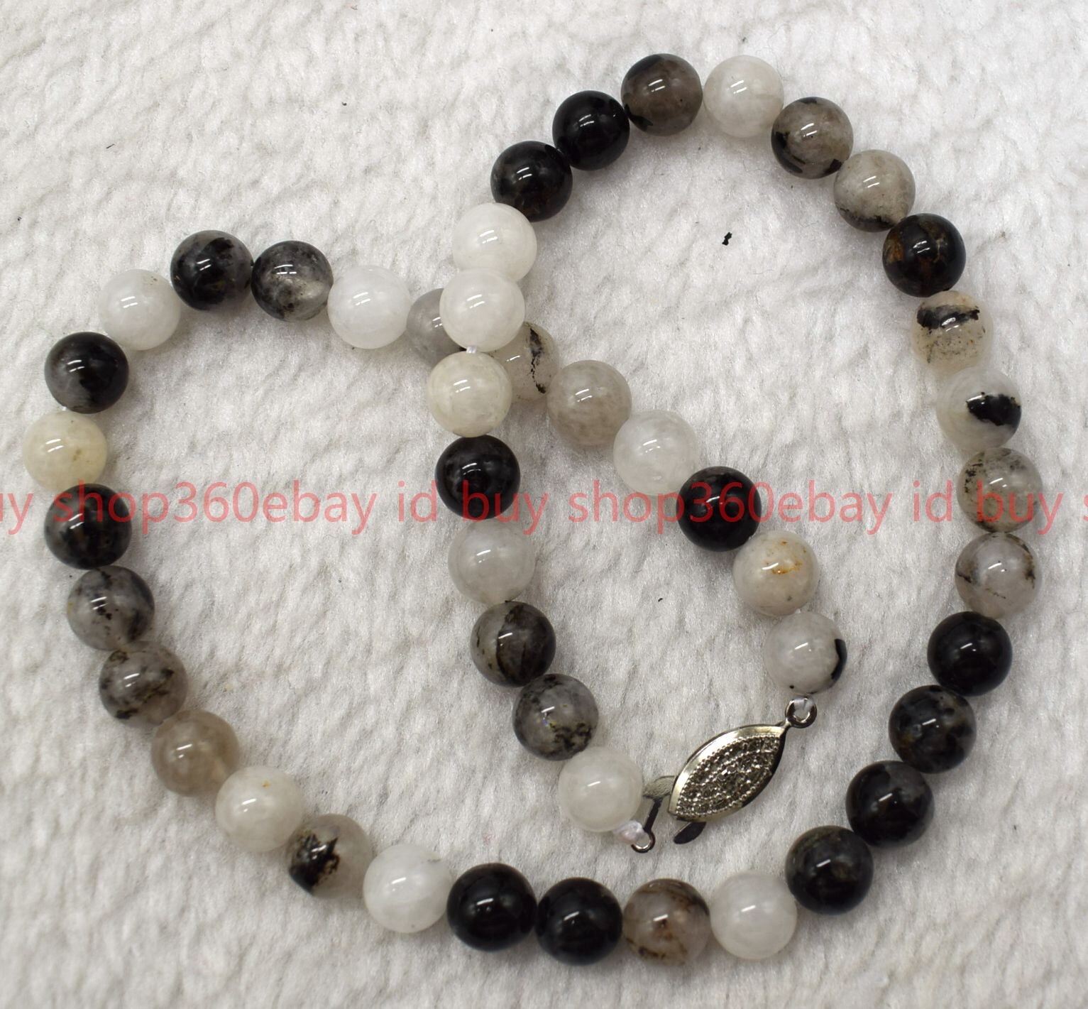 Natural Pretty 8mm Black Rutilated Quartz Round Gemstone Beaded Necklace 16-32in