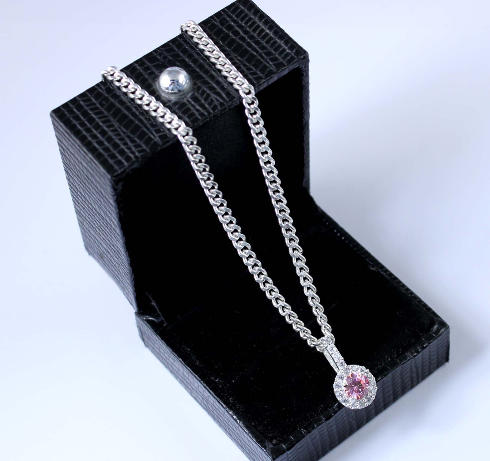 1.08 Ct Pink Round Brilliant Cut Diamond Solitaire Certified Birthday Pendant