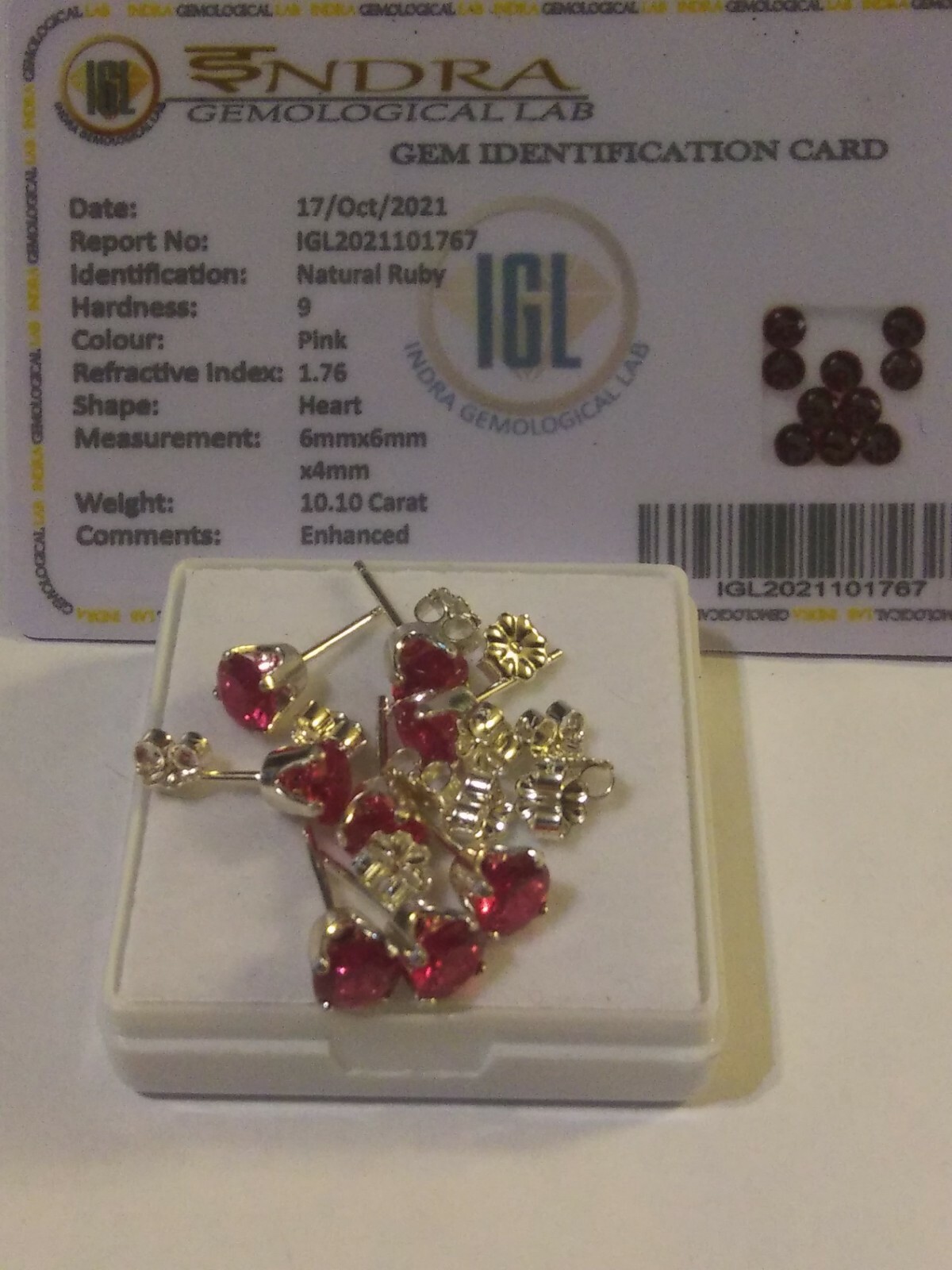 NATURAL IGL CERTIFIED GEM TESTED OVAL RED RUBY 2.2 CTS. 925 SOLID SIVER EARRINGS