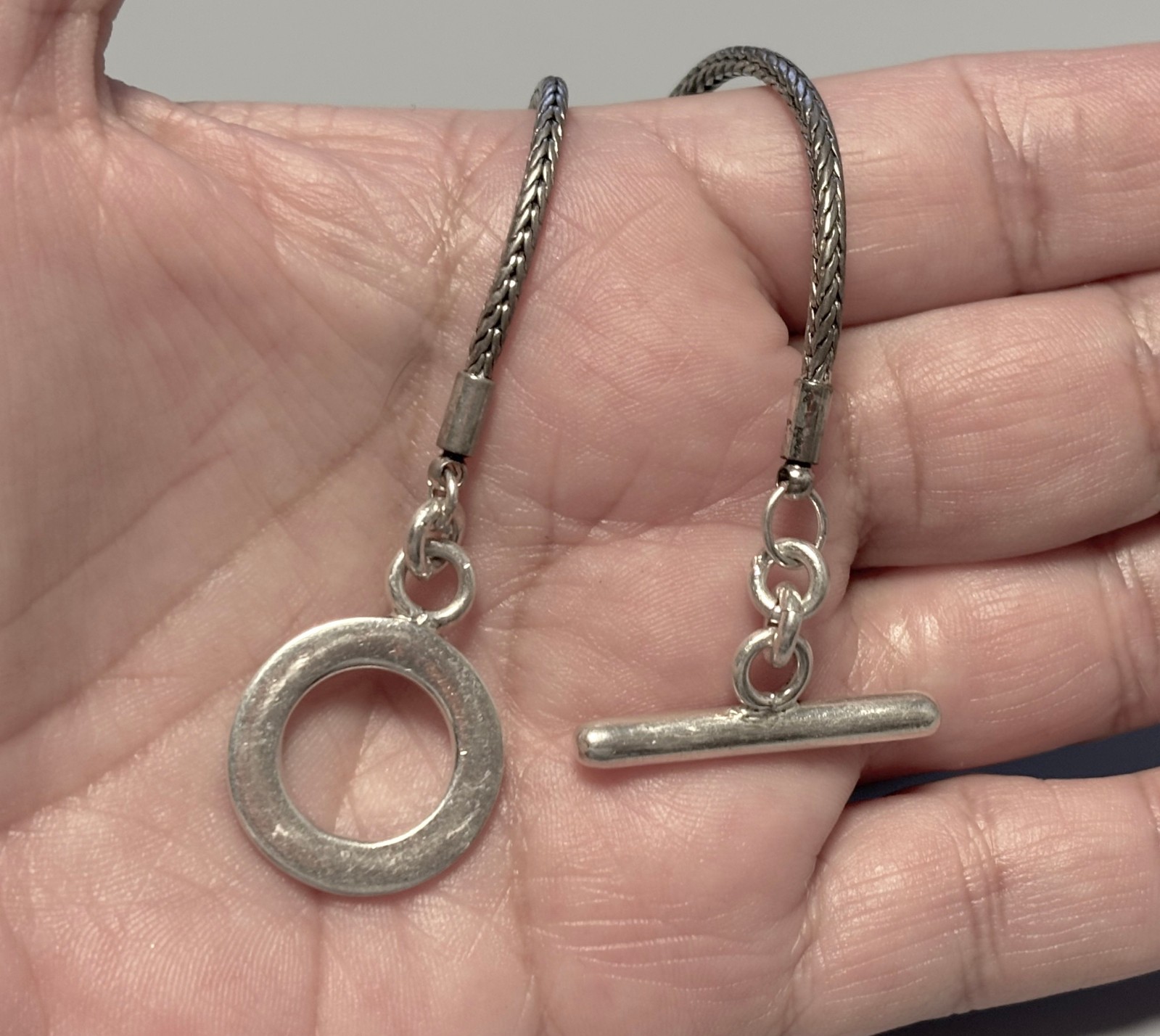925 Sterling Silver ROPE CHAIN Toggle Closure Necklace 17in – 19g