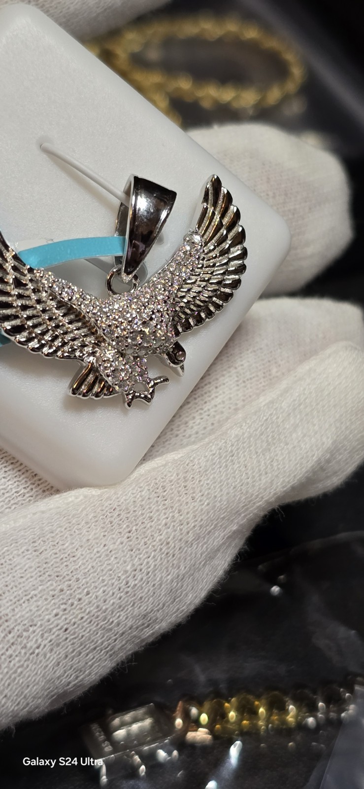 925 Sterling Silver Moissanite Eagle Pendant • 0.51 CTW • White/Colorless